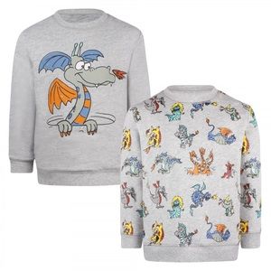 Stella McCartney boys, reversible, dragon sweatshirt in gray